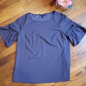 Banana Republic Plum Ruffle Sleeved Blouse Size S